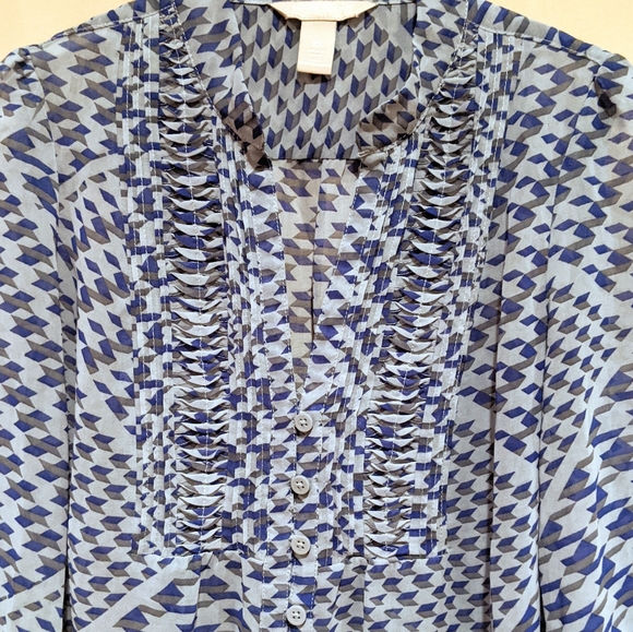 Banana Republic Mandarin Collar Button Down Blouse - Picture 2 of 7